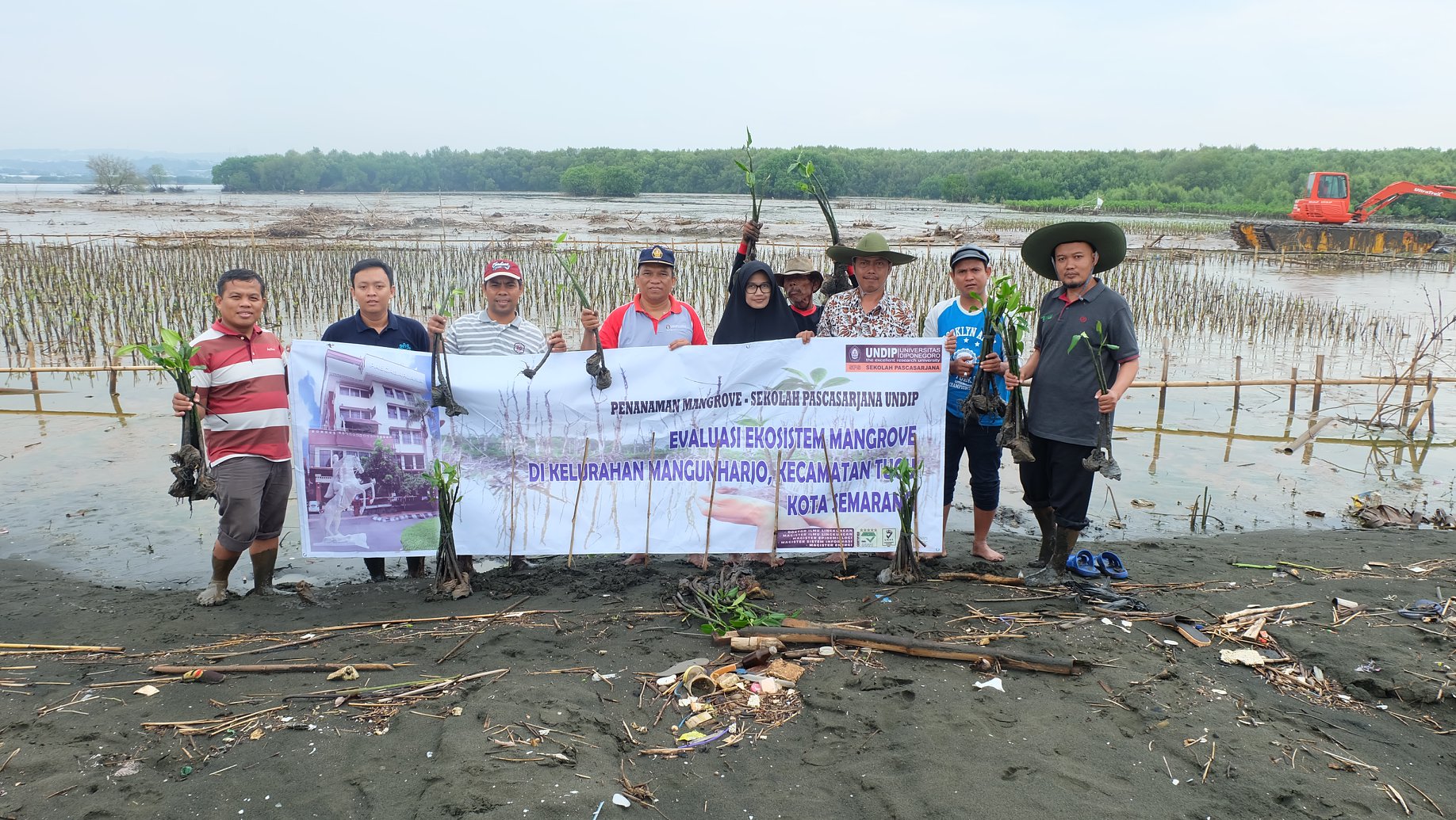 Pengabdian Masyarakat MIL dan DIL Pascasarjana Undip Menanam Mangrove